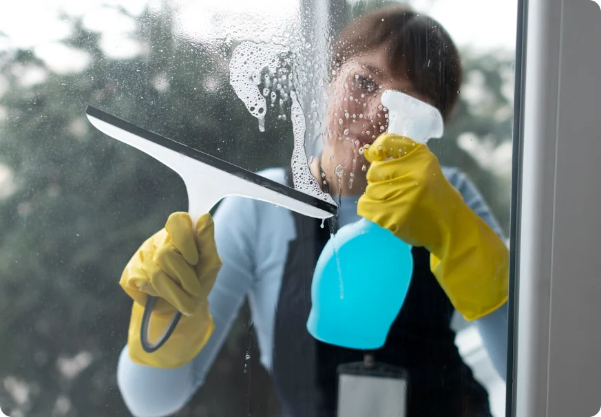 Cleaning sliding door image